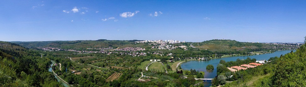 Vue panoramique Dijon,lac Kir,canal de Bourgogne